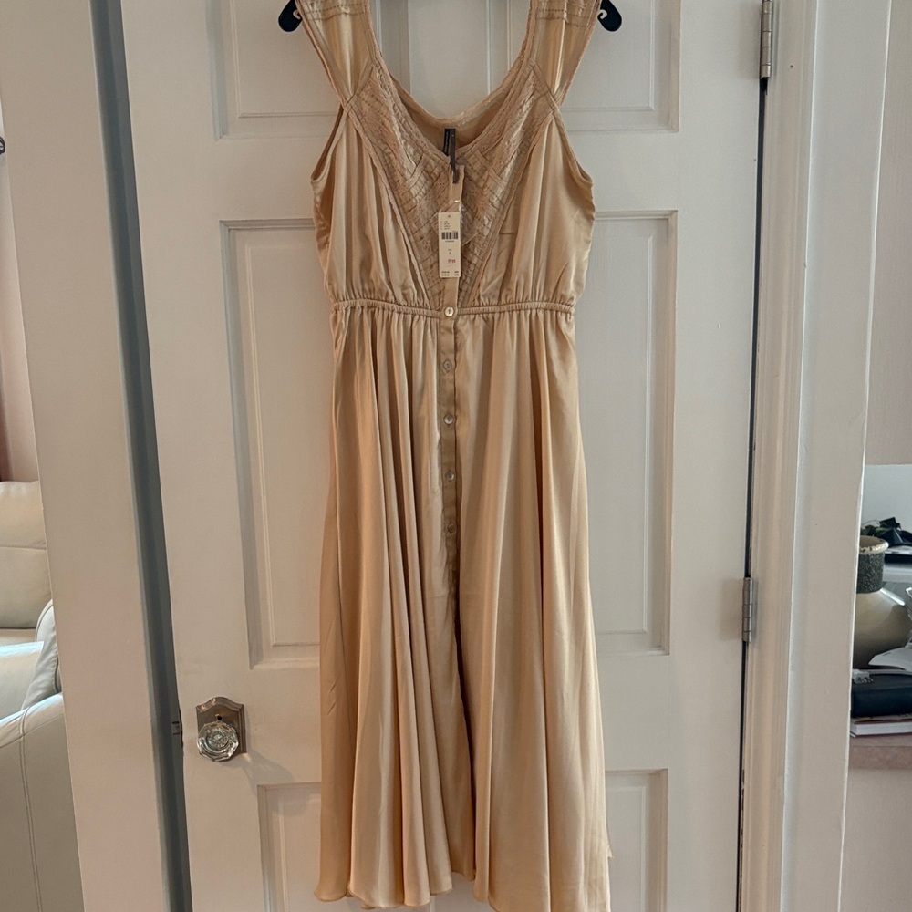 Anthropologie Beige Midi Dress